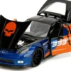 2006 Chevrolet Corvette Z06 #333 "Spirit Racing" Blue Metallic and Orange with Black Hood and Top "Bigtime Muscle" Series 1/24 Diecast Model Car by Jada