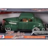 1939 Chevrolet Coupe Green 1/24 Diecast Model Car Motormax 73247