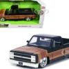 1985 Chevrolet C-10 Pickup Truck Black with Stripes and Paradox Wheels "Just Trucks" Series 1/24 Diecast Model Car by Jada