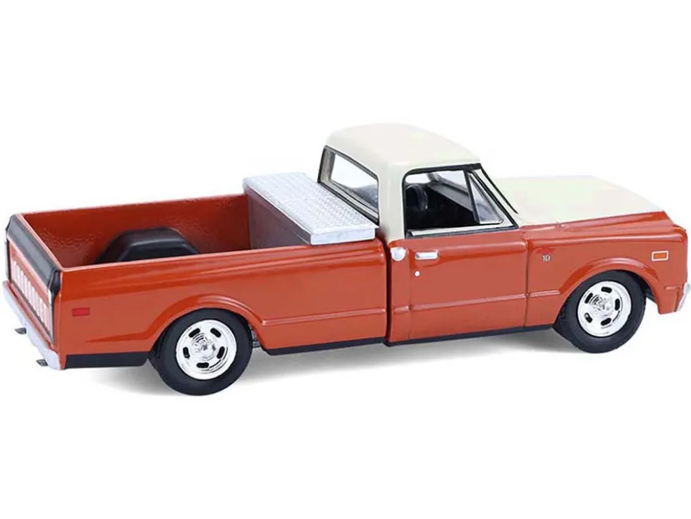 1968 Chevrolet C-10 Pickup Truck with Toolbox Orange and Beige "Down on the Farm" Series 11 1/64 Diecast Model by Greenlight