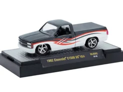 1992 Chevrolet C1500 SS 454 Pickup Truck Gray and White with Graphics Limited Edition to 9680 pieces Worldwide 1/64 Diecast Model Car by M2 Machines
