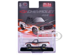 1992 Chevrolet C1500 SS 454 Pickup Truck Gray and White with Graphics Limited Edition to 9680 pieces Worldwide 1/64 Diecast Model Car by M2 Machines