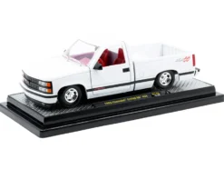 1993 Chevrolet C1500 SS 454 Pickup Truck White with Red Interior Limited Edition to 9600 pieces Worldwide 1/24 Diecast Model Car by M2 Machines