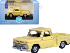1965 Chevrolet C10 Stepside Pickup Truck Yellow 1/87 HO Scale Diecast Model Car Oxford Diecast 87CP65007