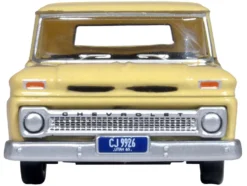 1965 Chevrolet C10 Stepside Pickup Truck Yellow 1/87 HO Scale Diecast Model Car Oxford Diecast 87CP65007