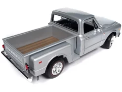 1968 Chevrolet C10 Stepside Pickup Truck Silver Metallic 1/18 Diecast Model Car by Auto World