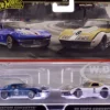 Chevrolet Custom Corvette Stingray Coupe #65 Blue Metallic with White Stripes and 1969 Chevrolet COPO Corvette #6 Gold Metallic and White "Car Culture" Set of 2 Cars Diecast Model Cars by Hot Wheels
