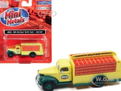 1941-1946 Chevrolet Delivery Bottle Truck Yellow Green Kool-Aid 1/87 HO Scale Model Classic Metal Works 30620