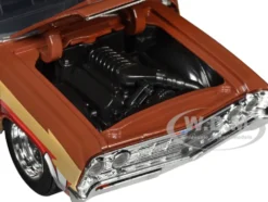 1967 Chevrolet El Camino Brown and Beige with Graphics and Tasmanian Devil Taz Diecast Figure Looney Tunes Hollywood Rides Series 1/24 Diecast Model Car Jada JA35130