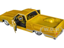 1965 Chevrolet El Camino Lowrider Gold Metallic Graphics Lowriders Series 1/25 Diecast Model Car Maisto 32543GLD