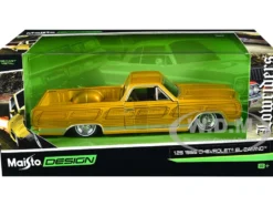 1965 Chevrolet El Camino Lowrider Gold Metallic Graphics Lowriders Series 1/25 Diecast Model Car Maisto 32543GLD