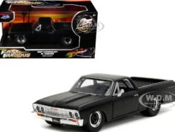 1967 Chevrolet El Camino Matt Black Fast & Furious Series 1/32 Diecast Model Car Jada 34414