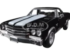 1970 Chevrolet El Camino SS Black 1/25 Diecast Car Model New Ray 71883