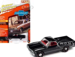 1967 Chevrolet El Camino Tuxedo Black Red Interior Classic Gold Collection Series Limited Edition 11652 pieces Worldwide 1/64 Diecast Model Car Johnny Lightning JLCG028-JLSP225 B