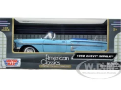 1958 Chevrolet Impala Blue 1/24 Diecast Model Car Motormax 73267