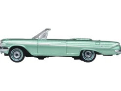 1961 Chevrolet Impala Convertible Arbor Green Metallic with Green Interior 1/87 (HO) Scale Diecast Model Car by Oxford Diecast