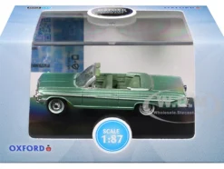 1961 Chevrolet Impala Convertible Arbor Green Metallic with Green Interior 1/87 (HO) Scale Diecast Model Car by Oxford Diecast