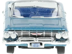 1961 Chevrolet Impala Convertible Jewel Blue Metallic and White with Blue Interior 1/87 HO Scale Diecast Model Car Oxford Diecast 87CI61006