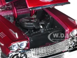 1958 Chevrolet Impala Convertible Lowrider Dark Red Metallic Red Interior Get Low Series 1/24 Diecast Model Car Motormax 79025