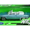 1963 Chevrolet Impala Convertible Light Blue Metallic with White Interior NEX Models 1/24 Diecast Model Car Welly 22434W-BL