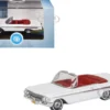 1961 Chevrolet Impala Convertible Ermine White with Roman Red Interior 1/87 (HO) Scale Diecast Model Car by Oxford Diecast