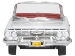 1961 Chevrolet Impala Convertible Ermine White with Roman Red Interior 1/87 (HO) Scale Diecast Model Car by Oxford Diecast