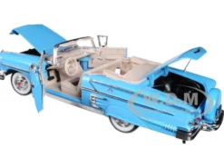 1958 Chevrolet Impala Convertible Light Blue Timeless Classics 1/18 Diecast Model Car Motormax 73112