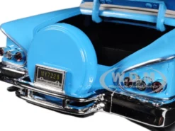 1958 Chevrolet Impala Convertible Light Blue Timeless Classics 1/18 Diecast Model Car Motormax 73112