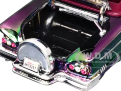 1958 Chevrolet Impala Green and Purple Chrome "Custom Wrap" Series 1/24 Diecast Model Car by Motormax