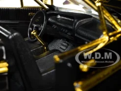 1964 Chevrolet Impala Lowrider Black with Gold Graphics and Wheels "Midnight Eclipse" Series 1/24 Diecast Model Car by Motormax