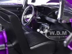 1959 Chevrolet Impala Lowrider Candy Purple with Wire Wheels "Street Low" Series 1/24 Diecast Model Car by Jada