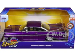 1959 Chevrolet Impala Lowrider Candy Purple with Wire Wheels 