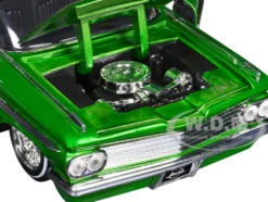 1959 Chevrolet Impala Lowrider Green Metallic with Cream Top and Wire Wheels 