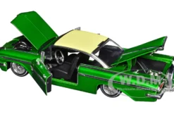 1959 Chevrolet Impala Lowrider Green Metallic with Cream Top and Wire Wheels 