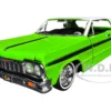 1964 Chevrolet Impala Lowrider Hard Top Green with White Top "Get Low" Series 1/24 Diecast Model Car by Motormax
