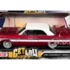 1964 Chevrolet Impala Lowrider Hard Top Candy Red Metallic White Top Get Low Series 1/24 Diecast Model Car Motormax 79021