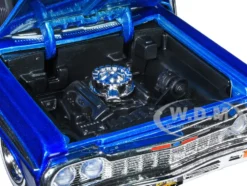1964 Chevrolet Impala Lowrider Hard Top Candy Blue Metallic Cream Top Get Low Series 1/24 Diecast Model Car Motormax 79021