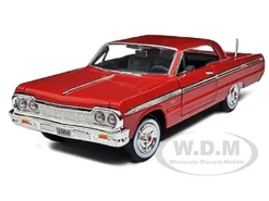1964 Chevrolet Impala Red 1/24 Diecast Model Car Motormax 73259