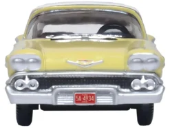 1958 Chevrolet Impala Sport Colonial Cream with Snowcrest White Top 1/87 HO Scale Diecast Model Car Oxford Diecast 87CIS58002