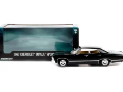 1967 Chevrolet Impala Sport Sedan Tuxedo Black 1/24 Diecast Model Car Greenlight 84035