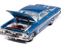 1961 Chevrolet Impala SS 409 Blue Metallic with White Stripes and Interior