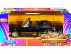 1963 Chevrolet Impala SS Convertible Black Low Rider Collection 1/24 Diecast Model Car Welly 22434