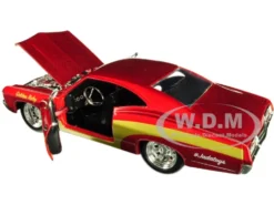 1967 Chevrolet Impala SS #67 Golden Ruby Red Gold Stripes Bigtime Muscle 1/24 Diecast Model Car Jada 30529
