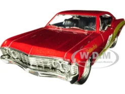 1967 Chevrolet Impala SS #67 Golden Ruby Red Gold Stripes Bigtime Muscle 1/24 Diecast Model Car Jada 30529