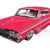 1964 Chevrolet Impala SS Lowrider Pink with Graphics and White Interior "Lowriders" "Maisto Design" Series 1/26 Diecast Model Car by Maisto