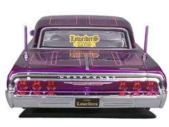1964 Chevrolet Impala SS Lowrider Candy Purple with Graphics and White Interior 