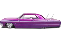 1964 Chevrolet Impala SS Lowrider Candy Purple with Graphics and White Interior 