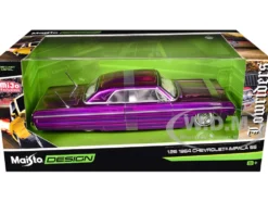 1964 Chevrolet Impala SS Lowrider Candy Purple with Graphics and White Interior 