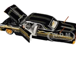 1964 Chevrolet Impala SS Lowrider Black Metallic with Gold Graphics and Gray Interior 