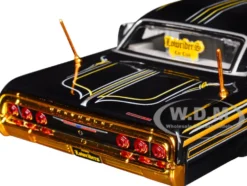 1964 Chevrolet Impala SS Lowrider Black Metallic with Gold Graphics and Gray Interior 